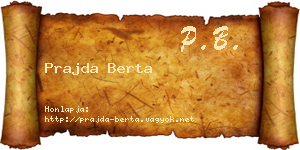 Prajda Berta névjegykártya